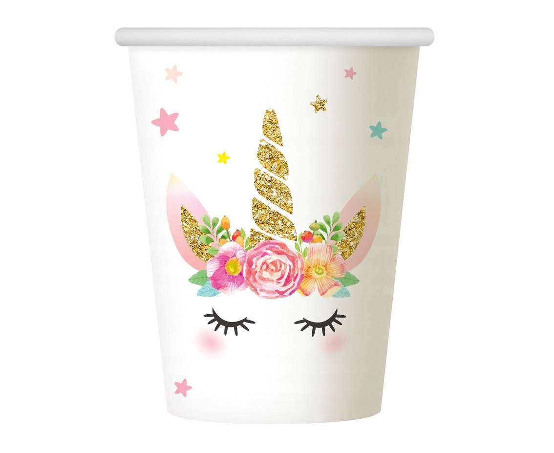 Kubeczki urodzinowe jednorożec kubki Unicorn 6szt