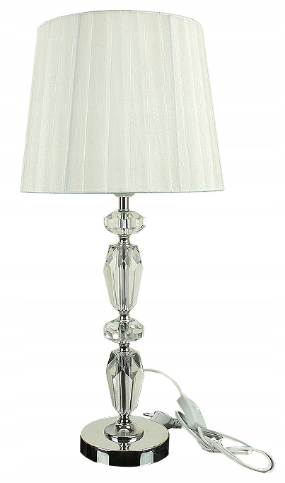 

54cm Biała Kryształowa Srebrna Lampa lampka nocna