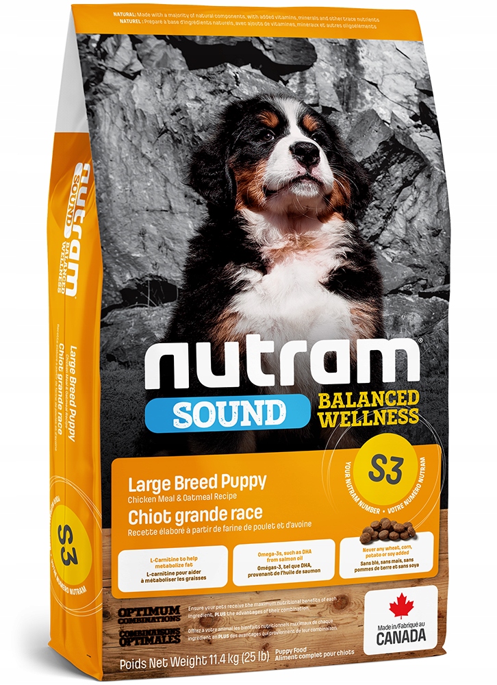 Levně Nutram S3 Sound Puppy Large Breed 11,4 kg Holistická štěňata velkých plemen