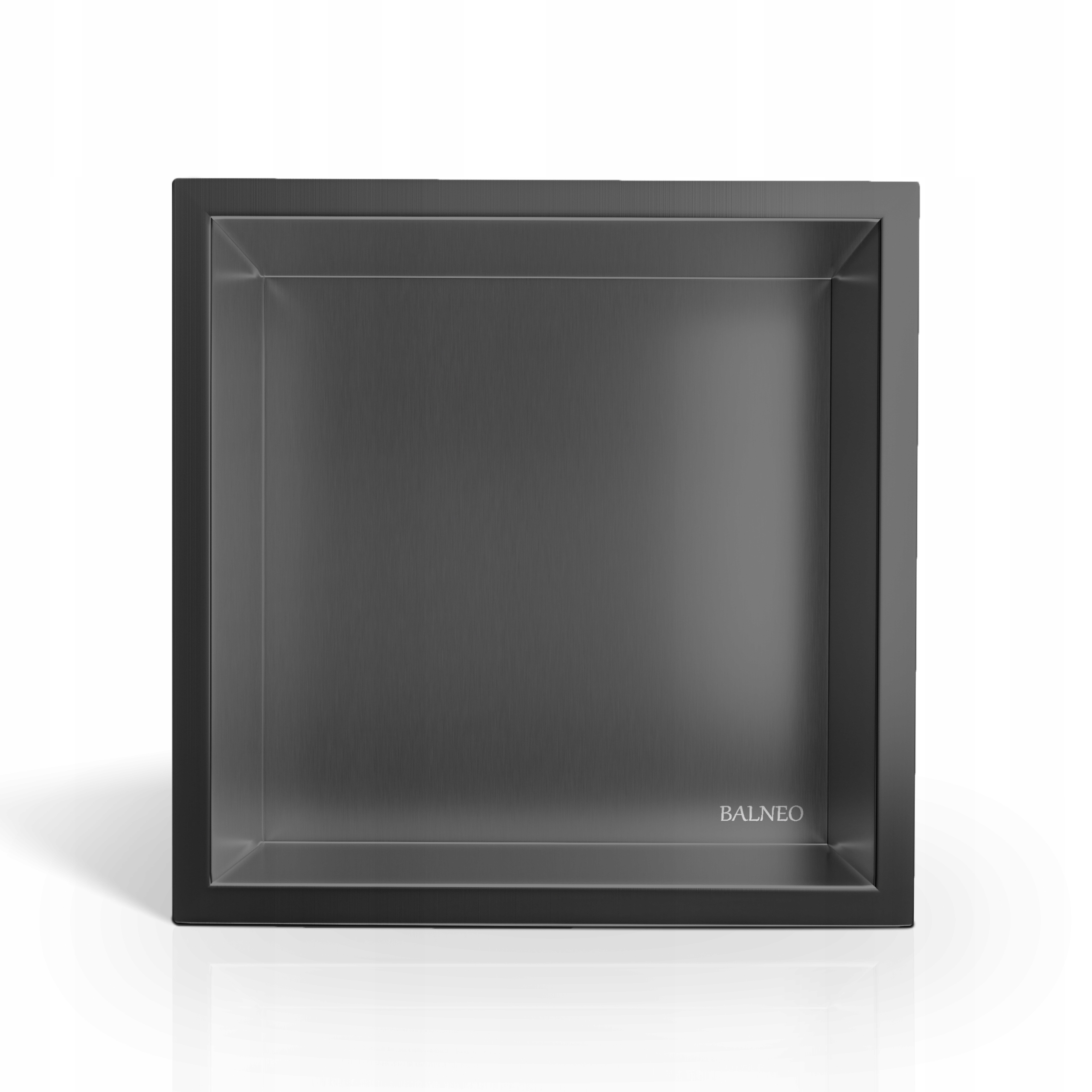 Moderná výklenková polica Wall-box One Gun Metal 30x30x7 cm Balneo