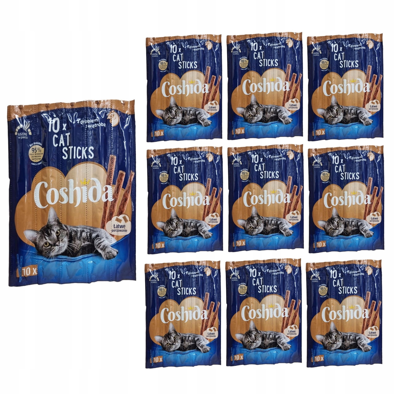 Krmivo krmivo pro kočky Cat Sticks 10x10ks Coshida Drůbež Játra