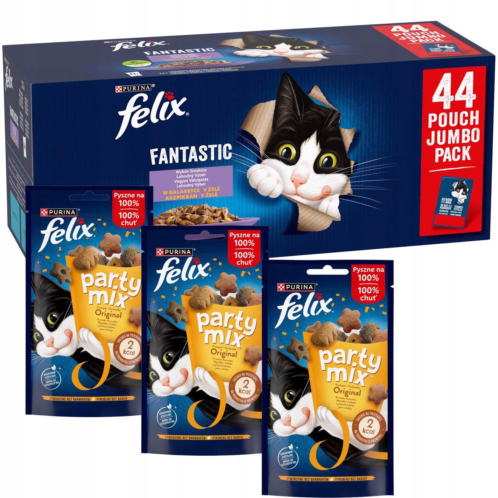 Levně Felix Fantastický výběr příchutí v želé 3,74 kg Felix Party mix 60 g x 3