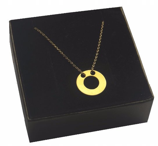 

Naszyjnik kółko Celebrytka srebro pozłacane 50 CM