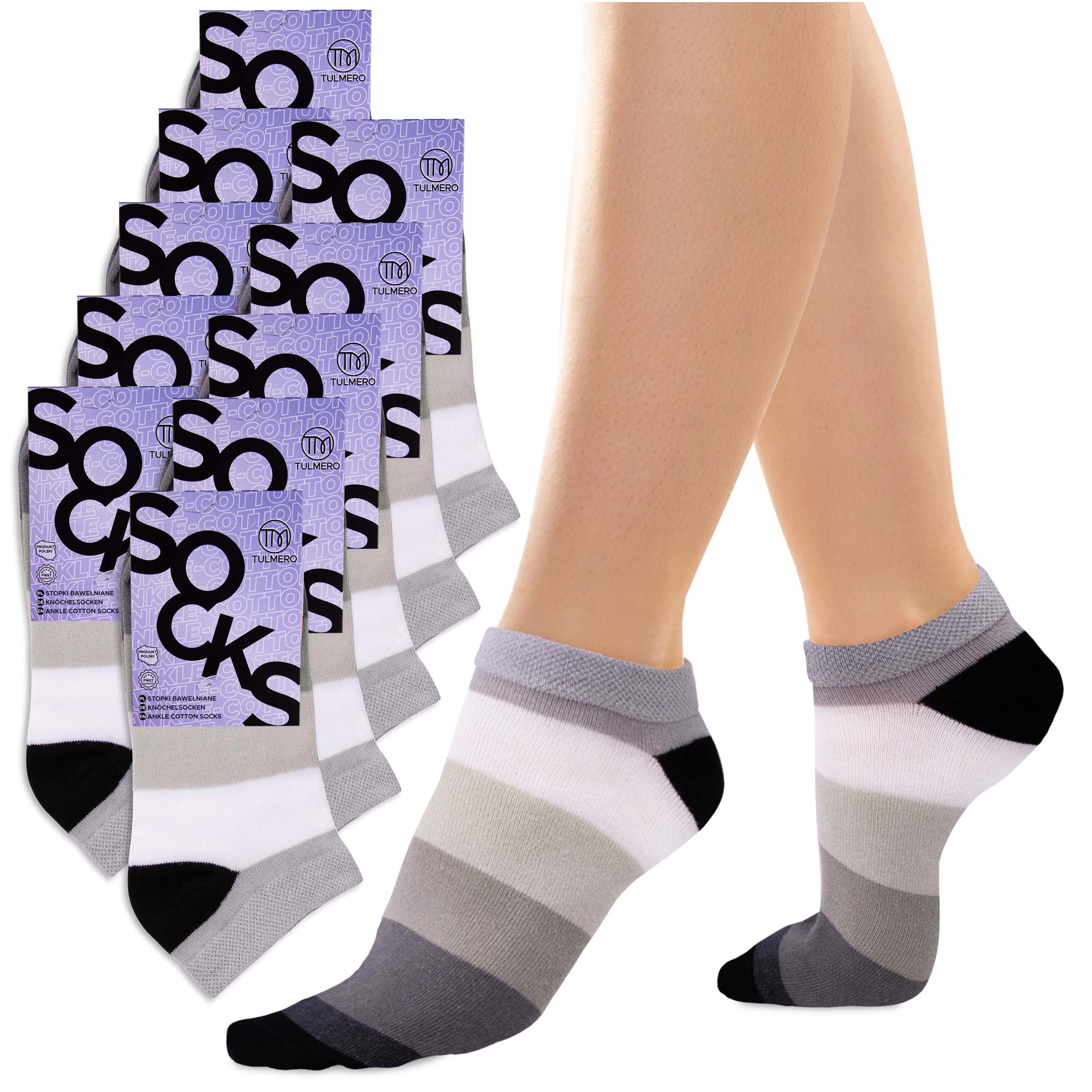 10X Dámské Ponožky Krátké Bavlna Set 38-40