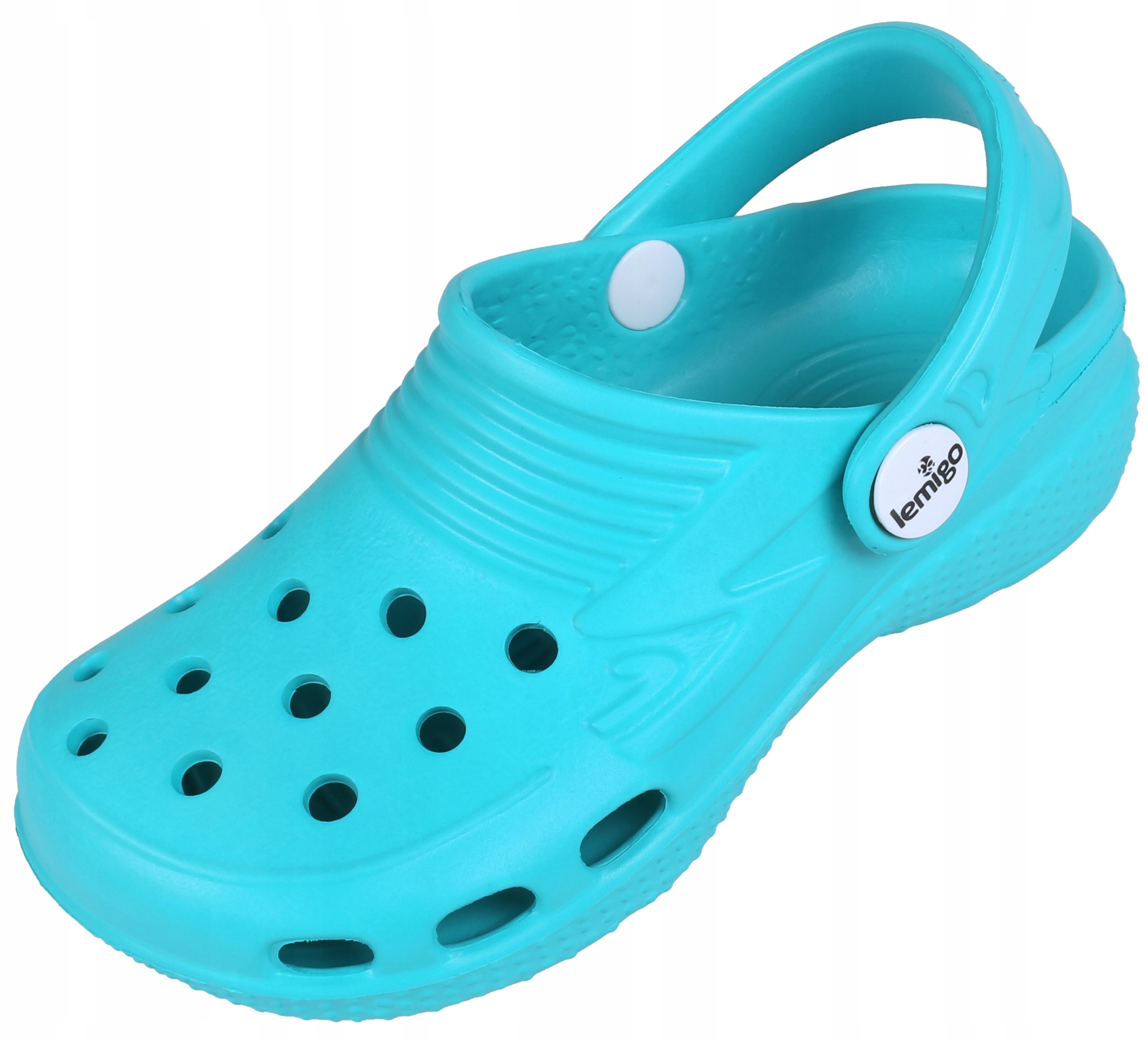 

Turkusowe, dziecięce klapki croksy Lemigo 28 Eu