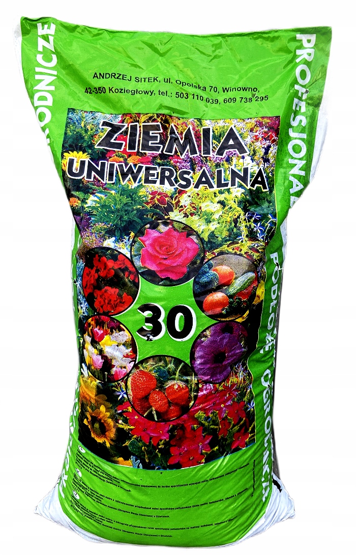 

Ziemia Uniwersalna do warzyw kwiatów 30L Z Nawozem