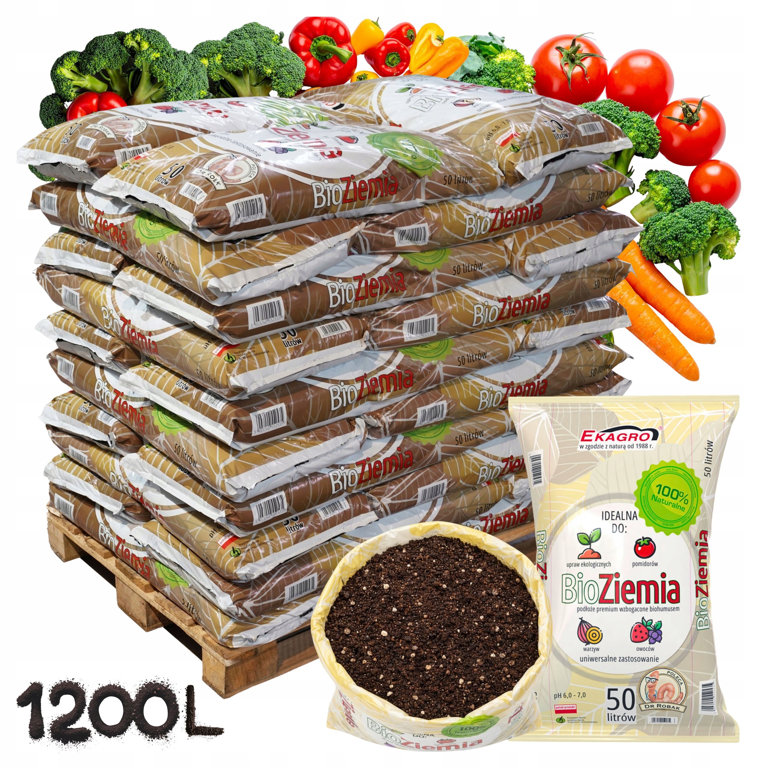 Ziemia do Wysiewu Nasion Pikowania Rozsiew Bio Podłoże Organiczne 1200L