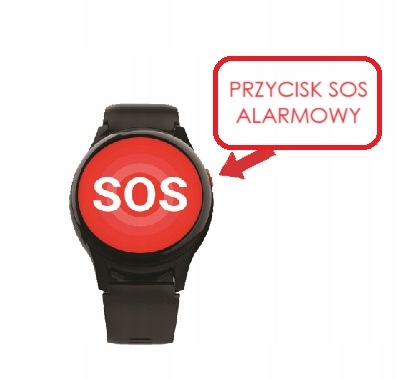 SENIOR SMART OPASKA SOS R8 PRO + TELEOPIEKA & TELEASEKURACJA ZDROWIA 24/7 Kolor czarny