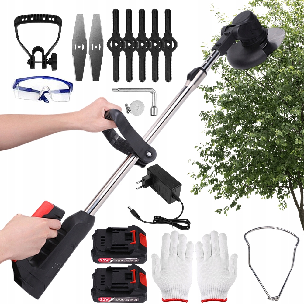 Akumulátorový vyžínač 21V 500W s otočnou hlavou 90° pro okraje