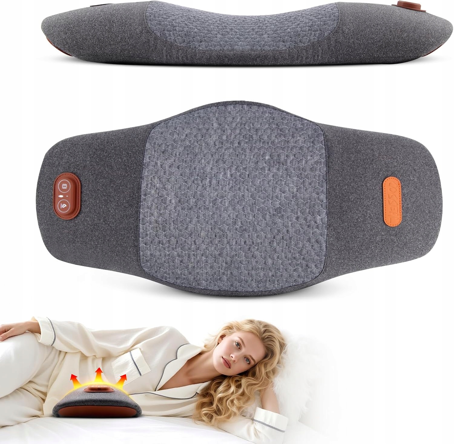 Elektryczna poduszka lędźwiowa z ogrzewaniem i masażem wibracyjnym