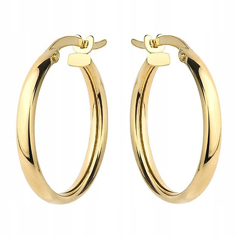 Kulaté Zlaté Náušnice ryzost 585 Kruhy 17mm 14k