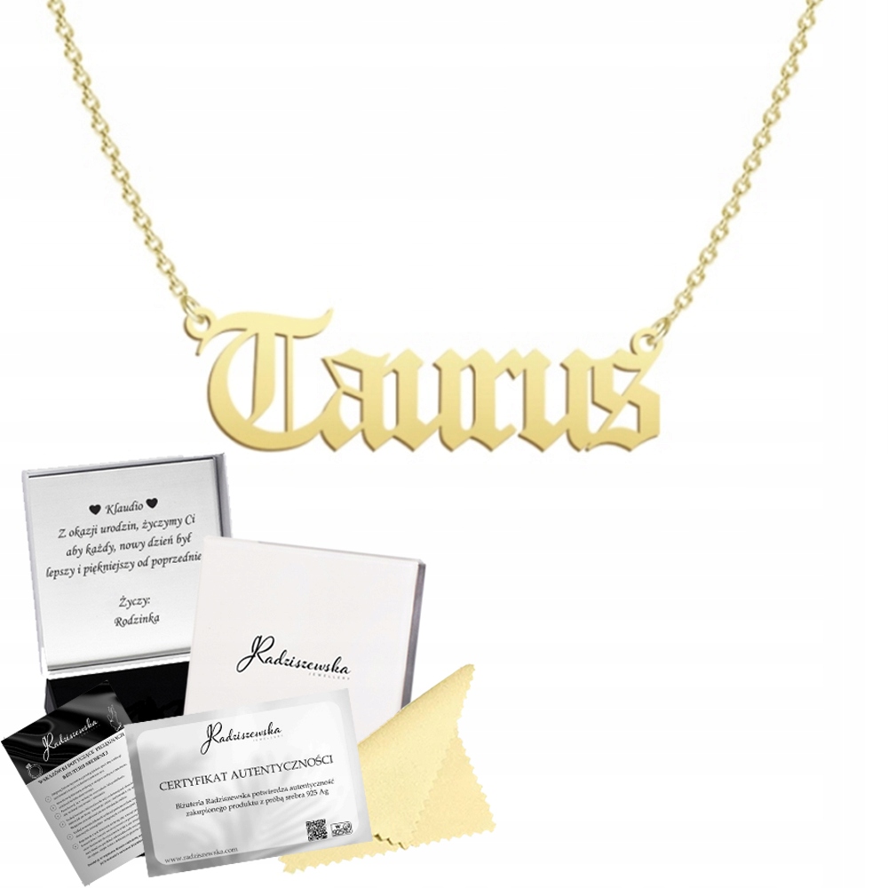 Zlatý Náhrdelník Znamení Zvěrokruhu Býk Taurus Stříbro 925 Dárek K Přání Bonus