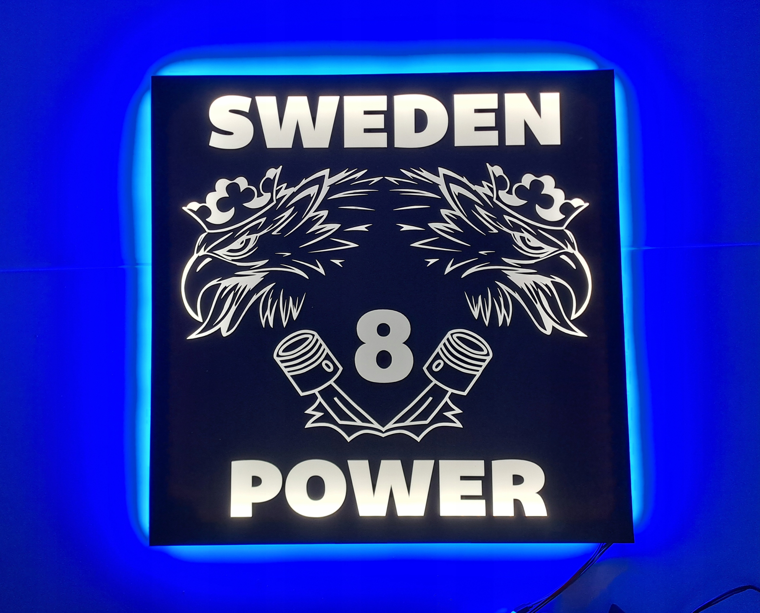 Led tabuľa Sweden Power nad posteľ s podsvietením kabíny Tir Lkw