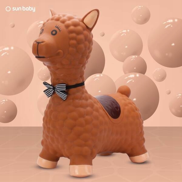 Skoczek gumowy dla dzieci ALPAKA 55 cm brązowa do skakania z pompką EAN (GTIN) 5907798857609