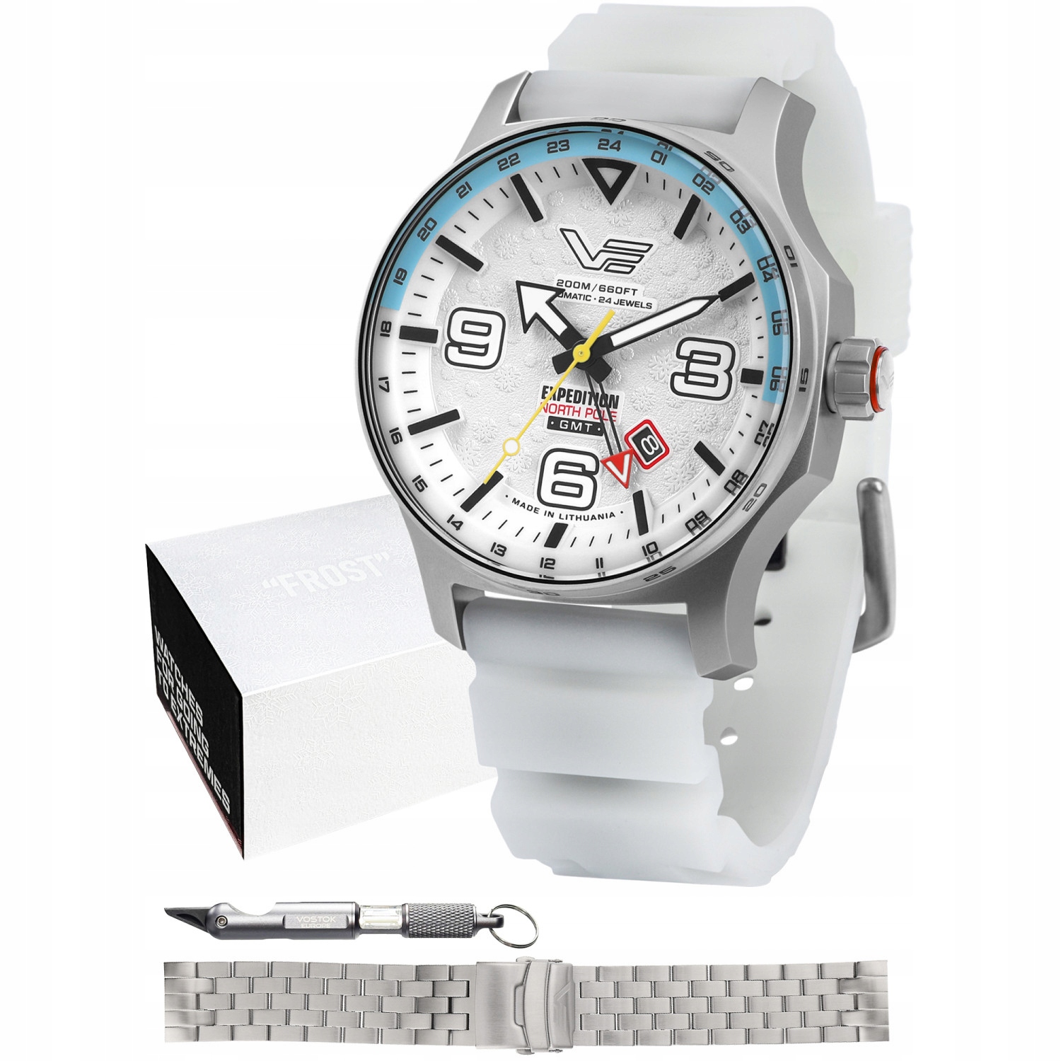 Pánské Hodinky Vostok Europe NH34-595A773, bílý pásek