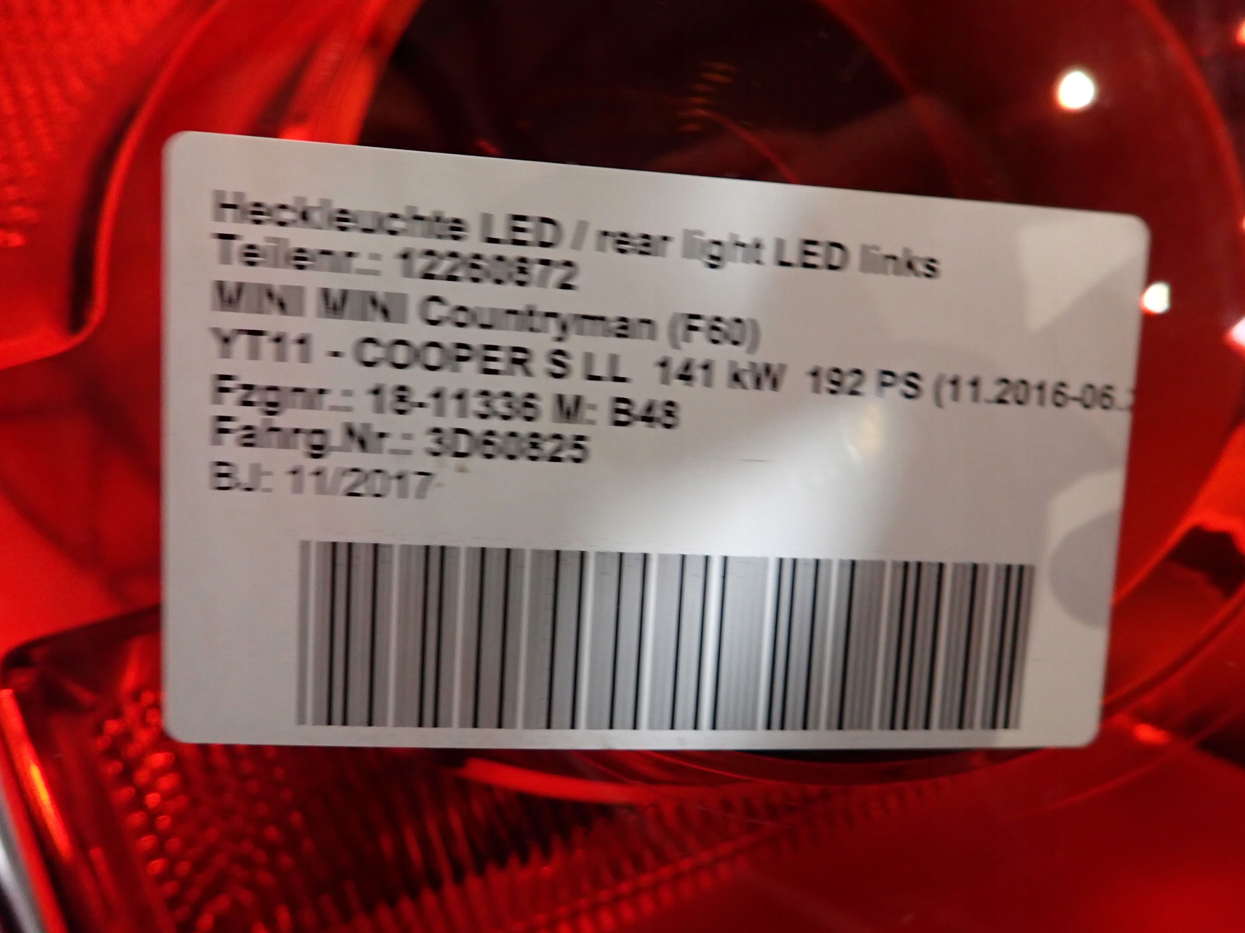 MINI COUNTRYMAN F60 17- light left rear part rear