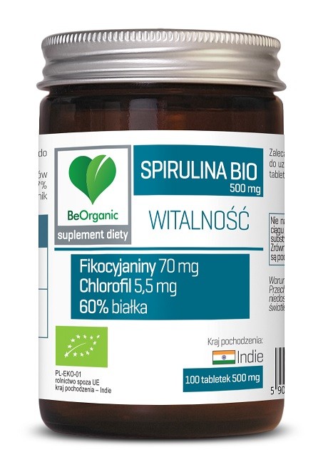 SPIRULINA BIO (500 mg) 100 TABLETEK - BE ORGANIC (BE ORGANIC ) BE ORGANIC