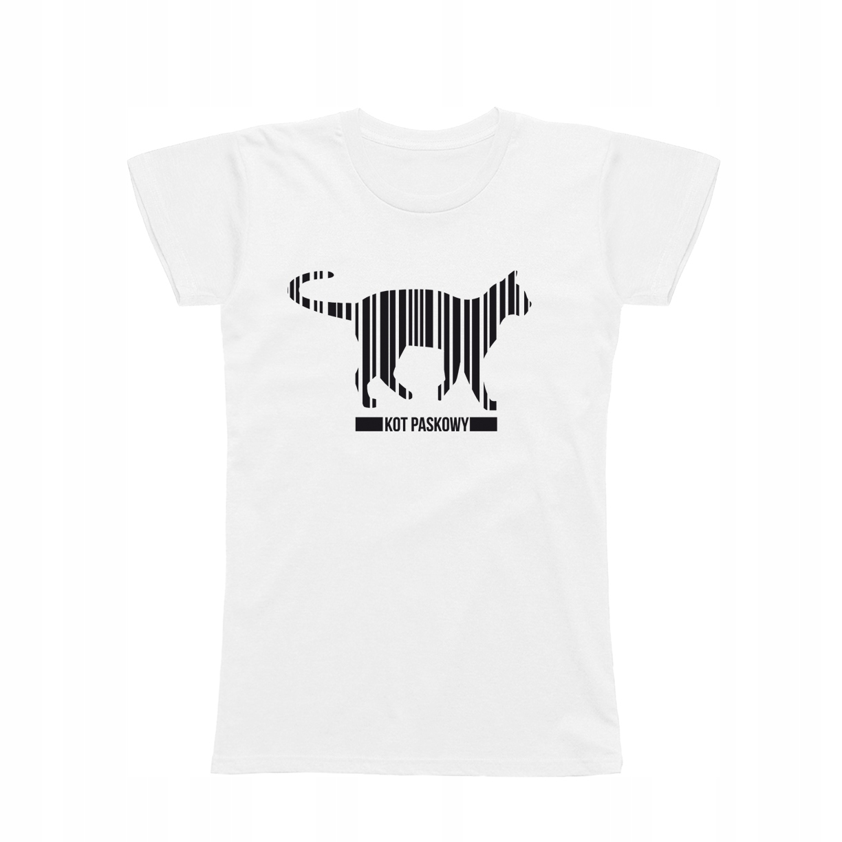 

L - Koszulka T-shirt Kot Paskowy Kreskowy Śmieszna