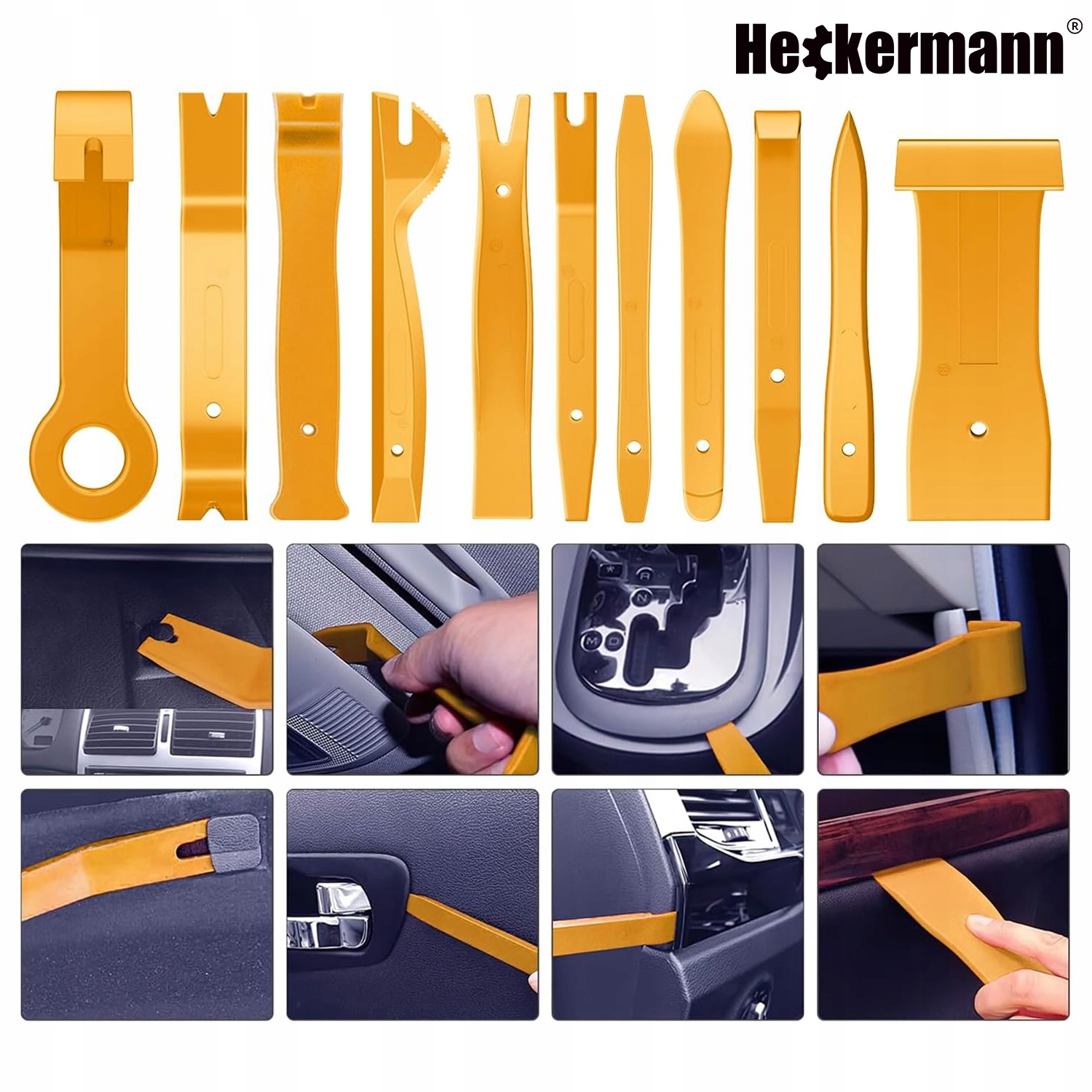 ZESTAW ŚCIĄGACZY DO DEMONTAŻU TAPICERKI USUWANIA RADIA ŚCIĄGACZE 43w1 Marka Heckermann