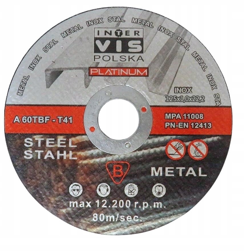 TARCZA INTER VIS DO CIĘCIA STALI METALU INOX 125X1.0