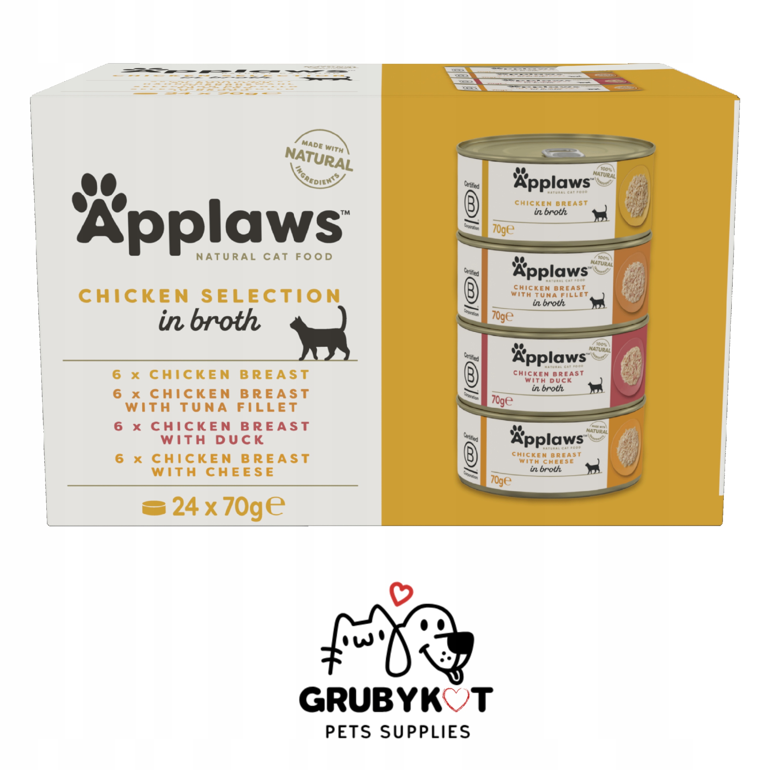 Applaws Cat Mix smaków z kurczakiem 24x70