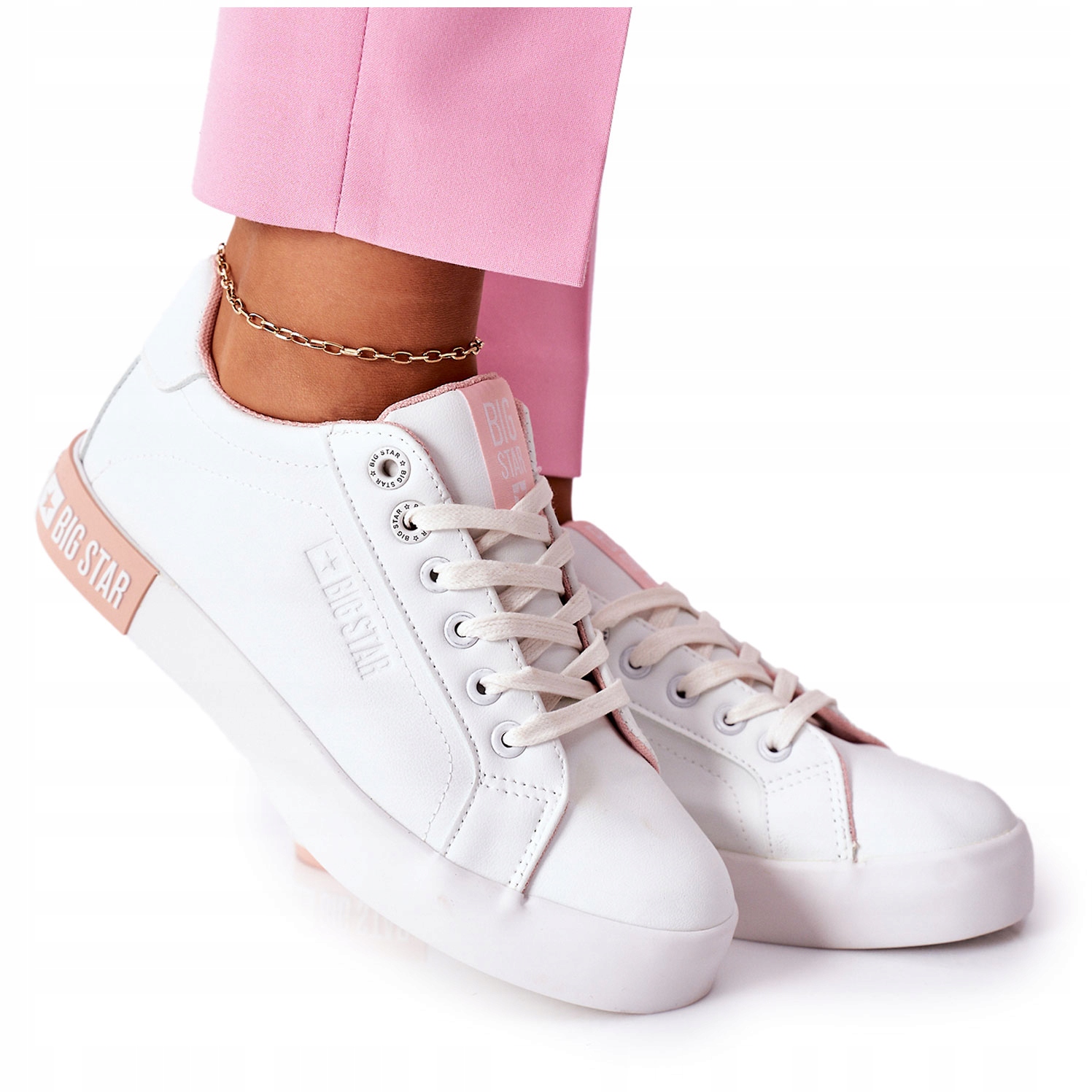 

Damskie Tenisówki Big Star II274033 Białe Nude 40