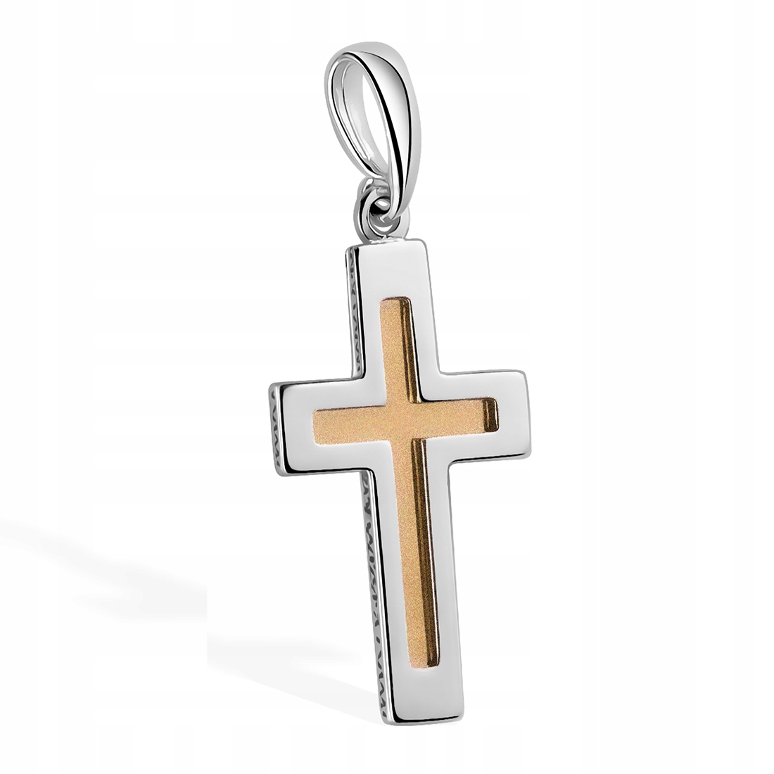 Křížek Stříbro ryzost 925 Přívěsek Stříbrný Pozlacený Střed