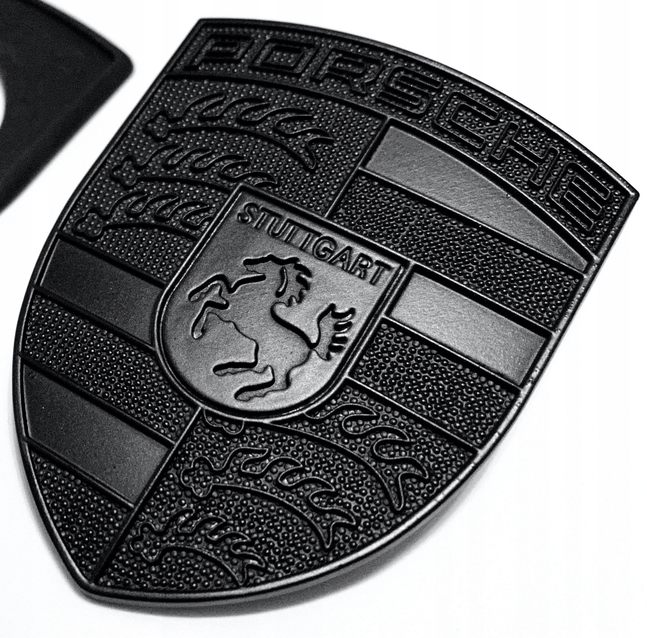 Porsche značka emblém logo erb na masku čierny