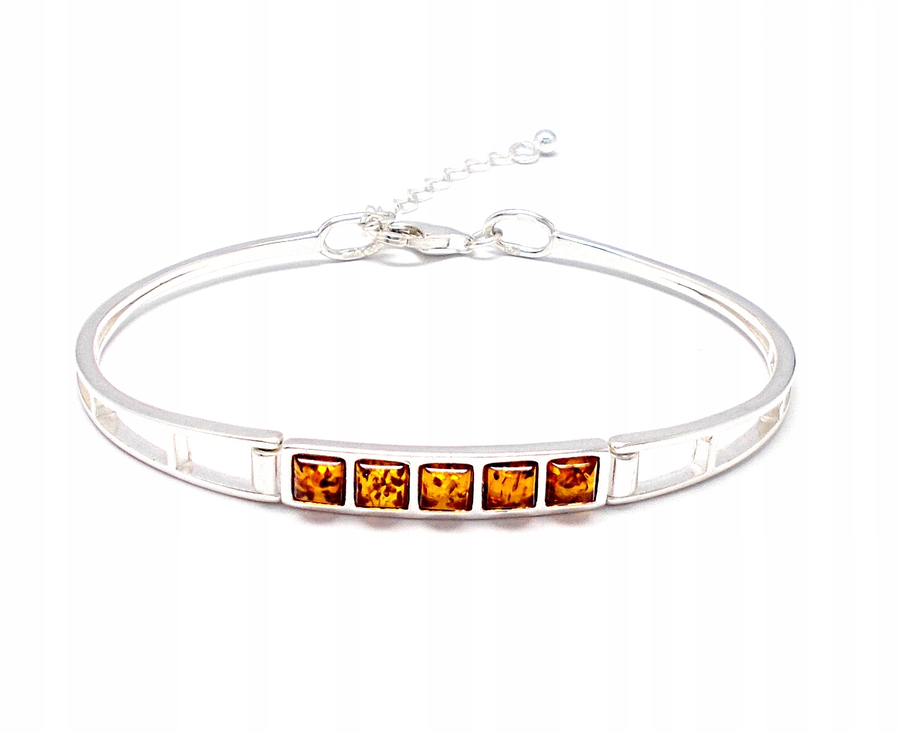 Stříbrný Náramek S Jantarovou