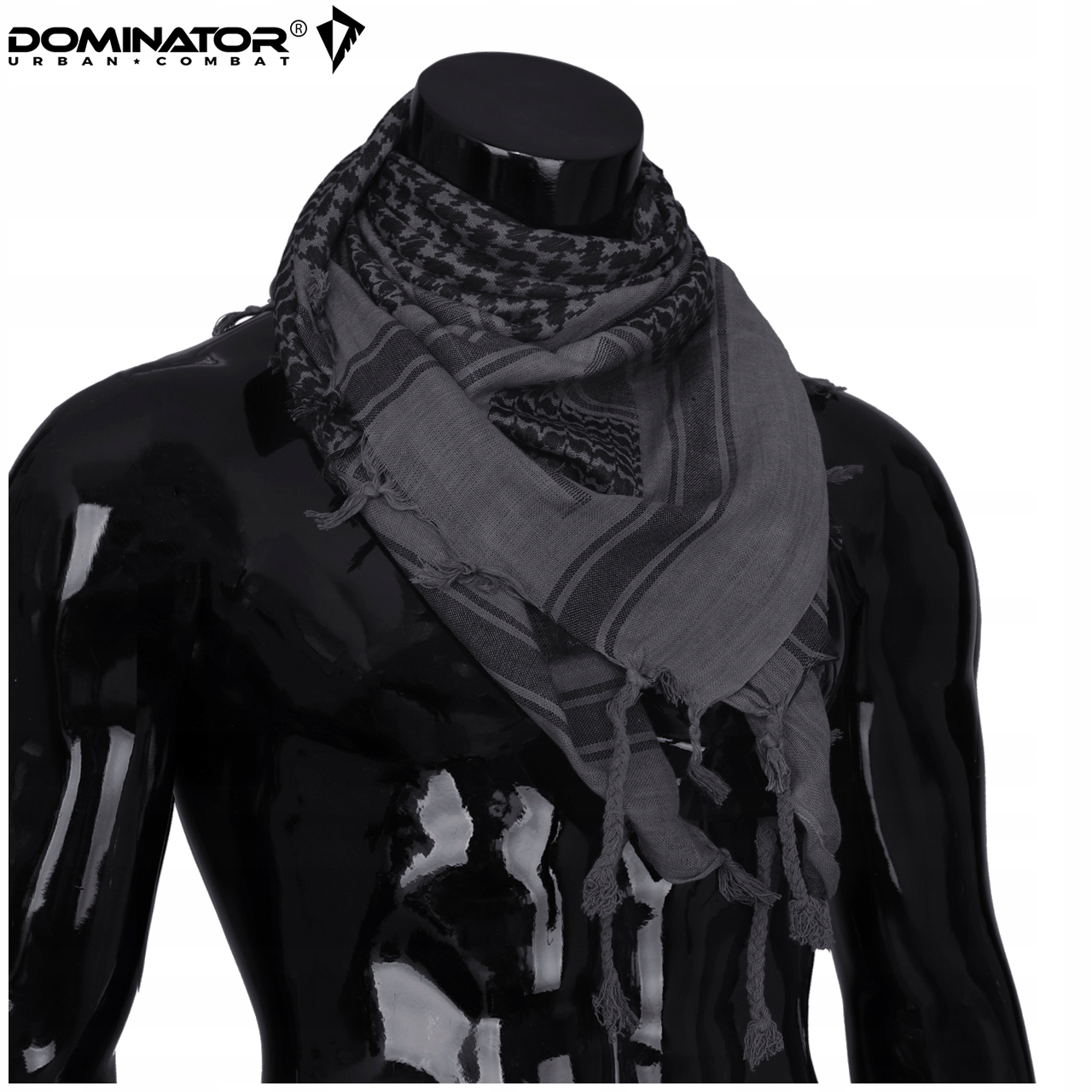 CHUSTA ARAFATKA OCHRONNA BANDAMA SHEMAGH DOMINATOR 100x100 GREY/BLACK Materiał dominujący bawełna