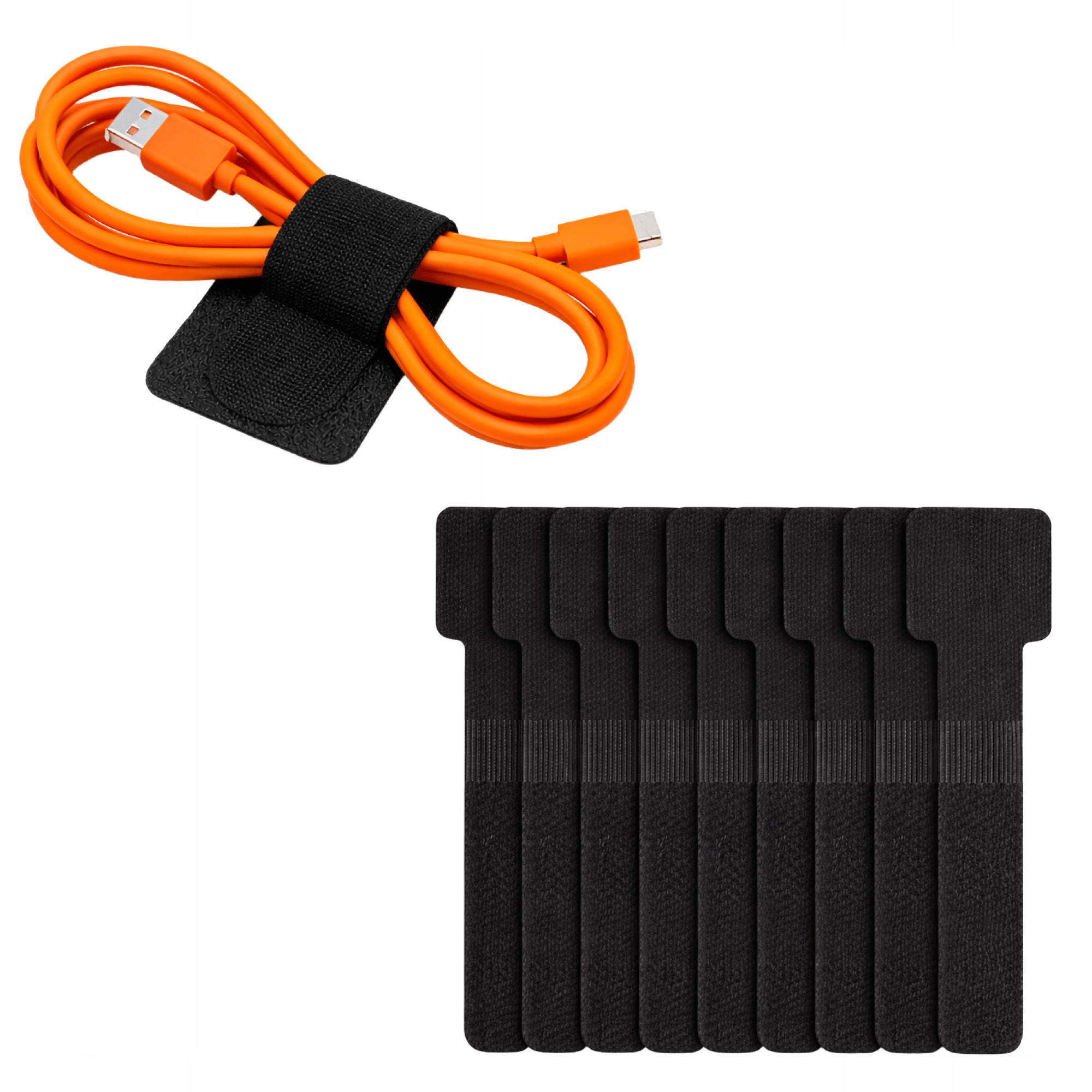 OPASKI ORGANIZER DO KABLI OPASKA RZEP CZARNA TAŚMA RZEPOWA MOCNA 10SZT