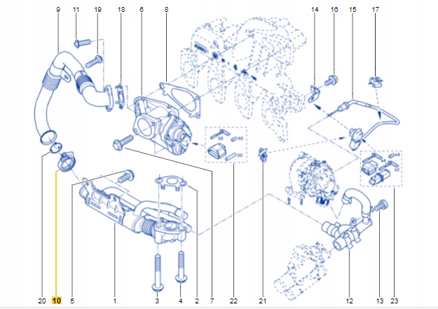 OBEJMA RURY PRZEWODU EGR 1.9 DCI SCENIC III Numer katalogowy części 8200936176