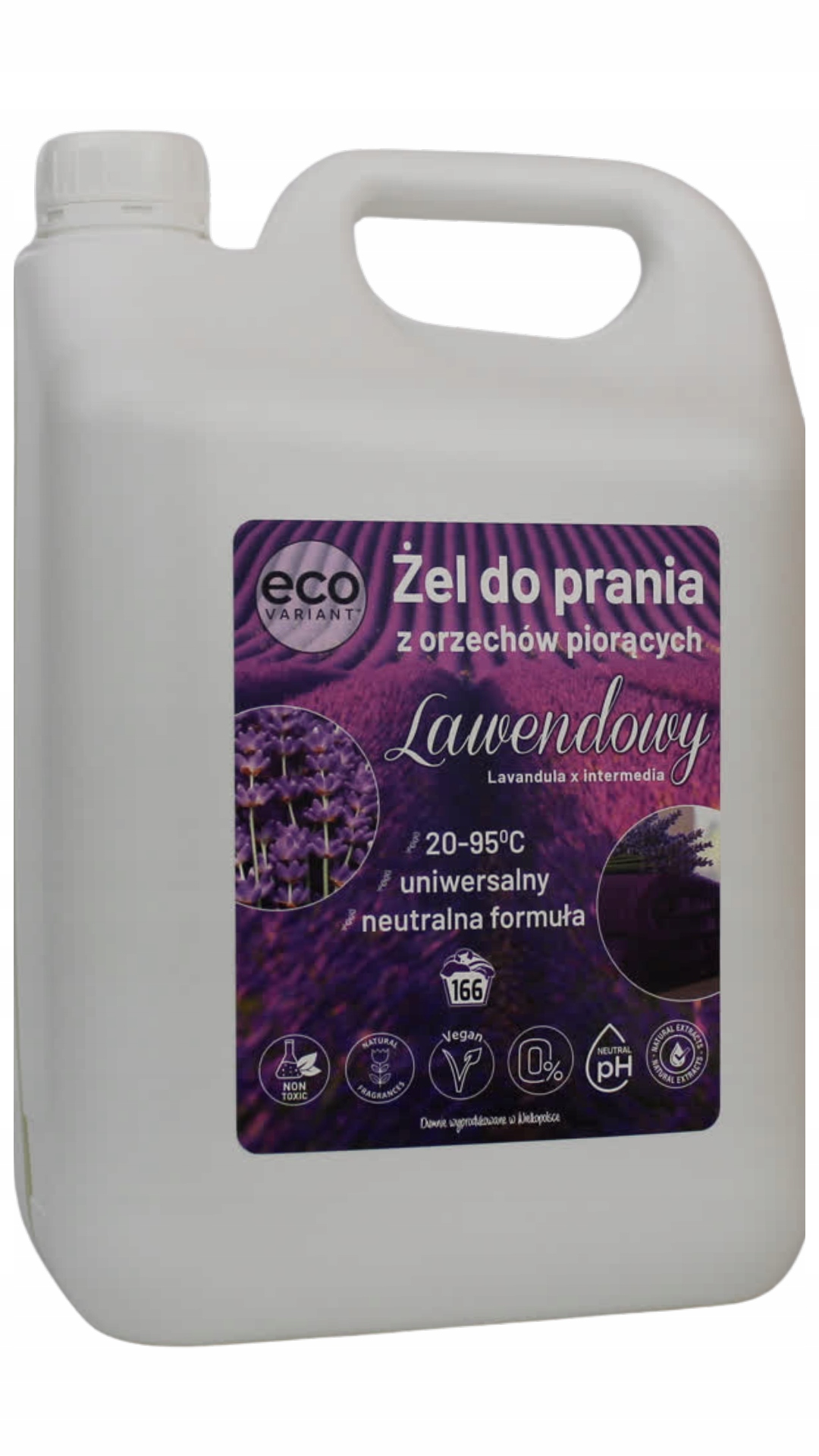 EcoVariant lawendowy płyn żel do prania z orzechów piorących uniwersalny 5L
