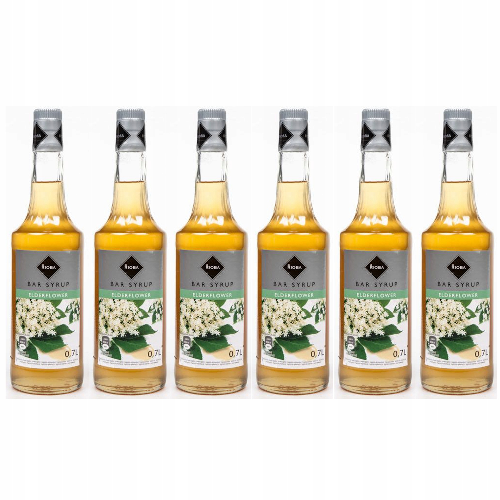 Levně 6 x barmanský sirup Rioba do nápojů Černý Bez 700 ml