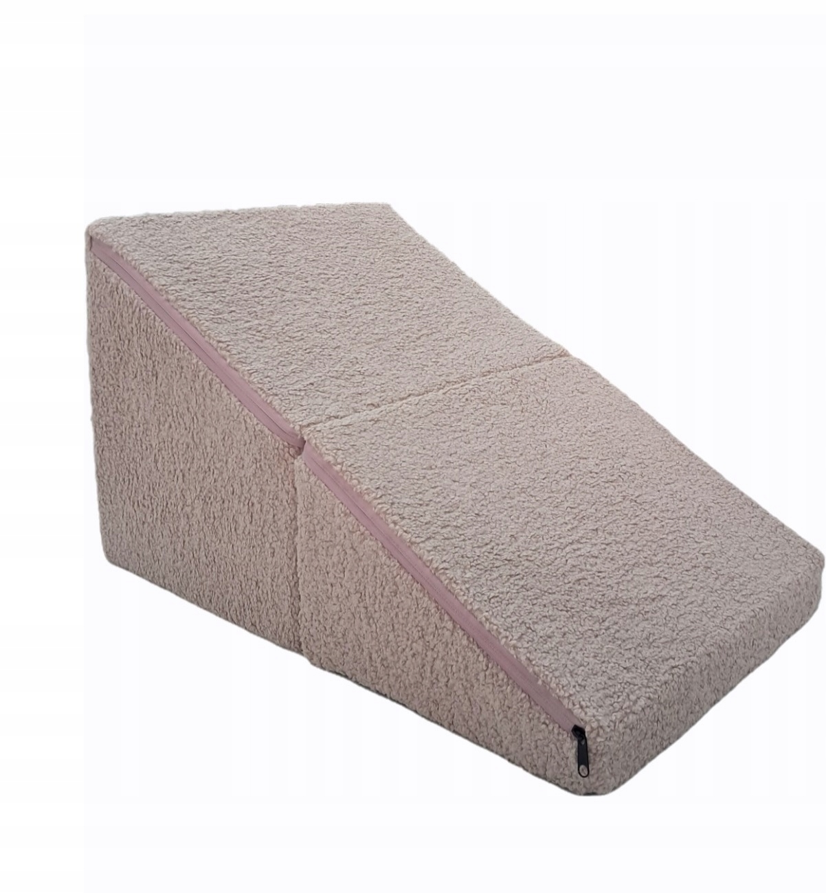 Schody podest dla psa kota 2w1 Pufa rampa Baranek Boucla Róż Produkt Polski