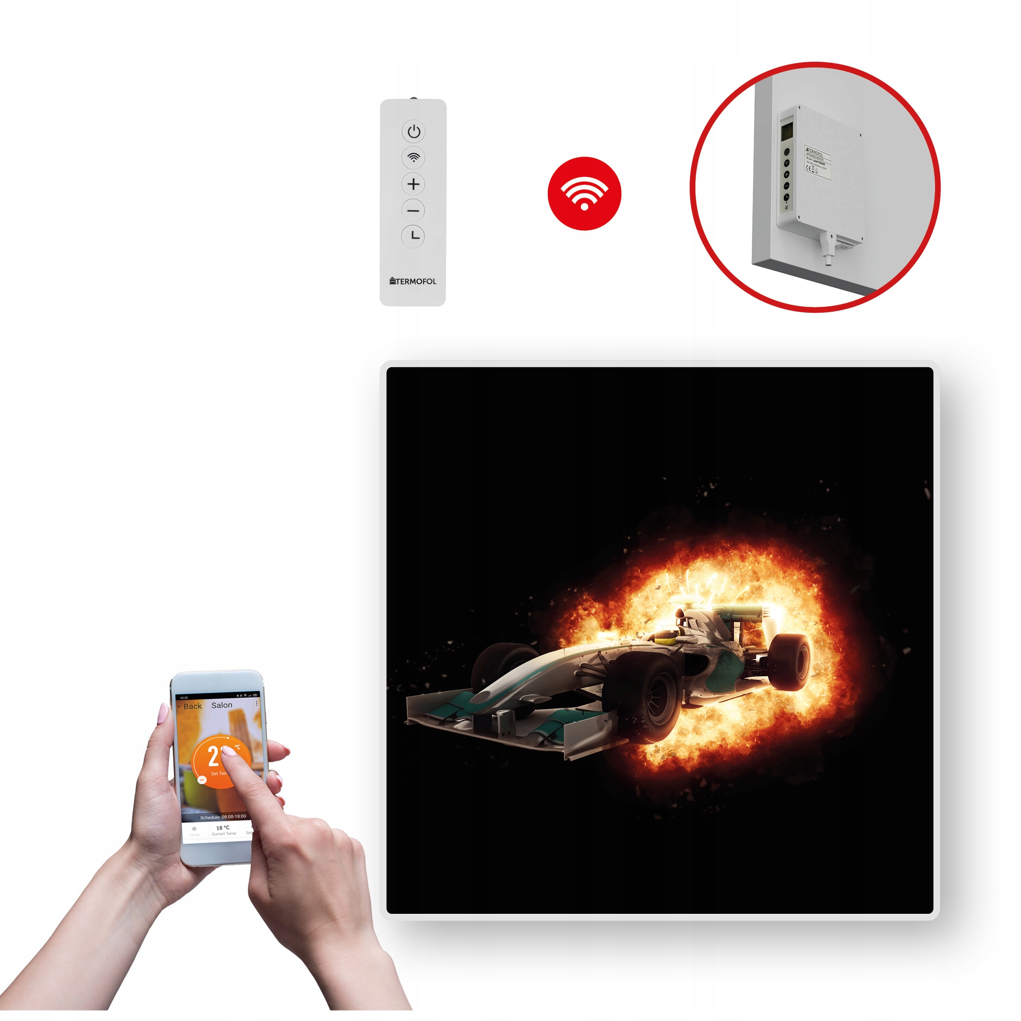 Dekoračný infračervený Ohrievací Panel s výkonom 350 W a Wifi