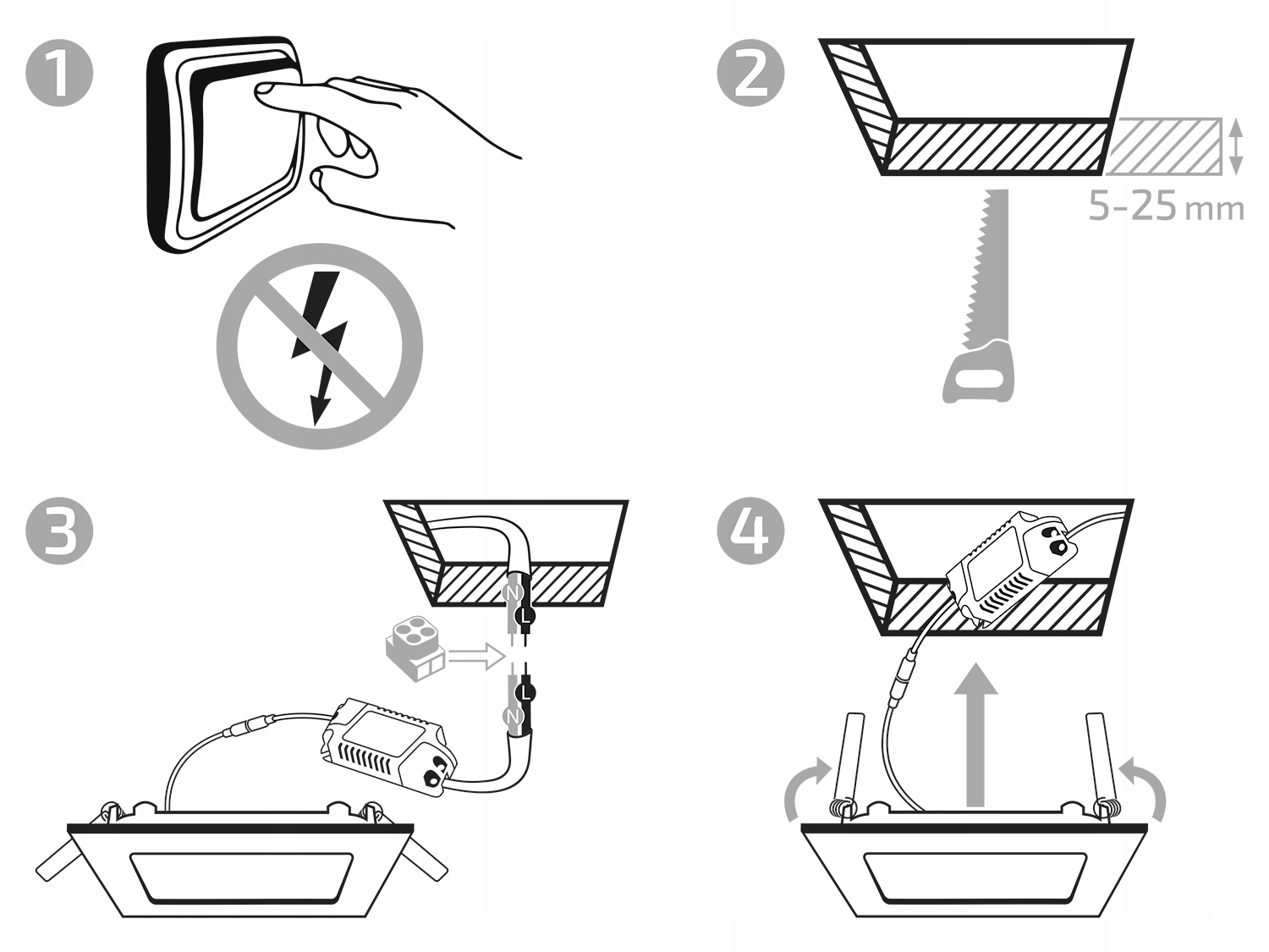 PANEL LED PODTYNKOWY KWADRAT 18W PLAFON BIAŁY CIEPŁY 3000K Kolor biały