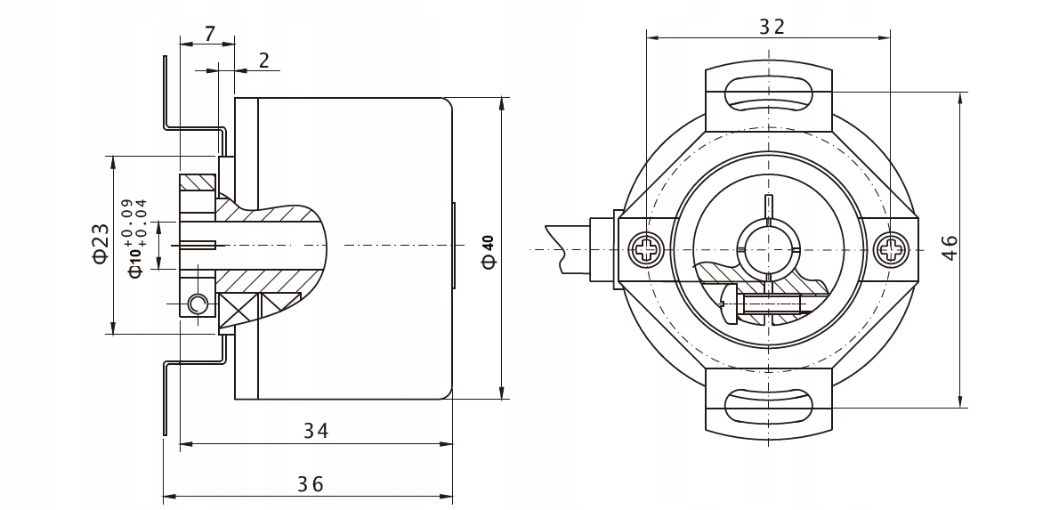 Enkoder inkrementalny obrotowy PKB4010-2000-G5-30T, 2000imp/obr, 5-30VDC, f Marka inny
