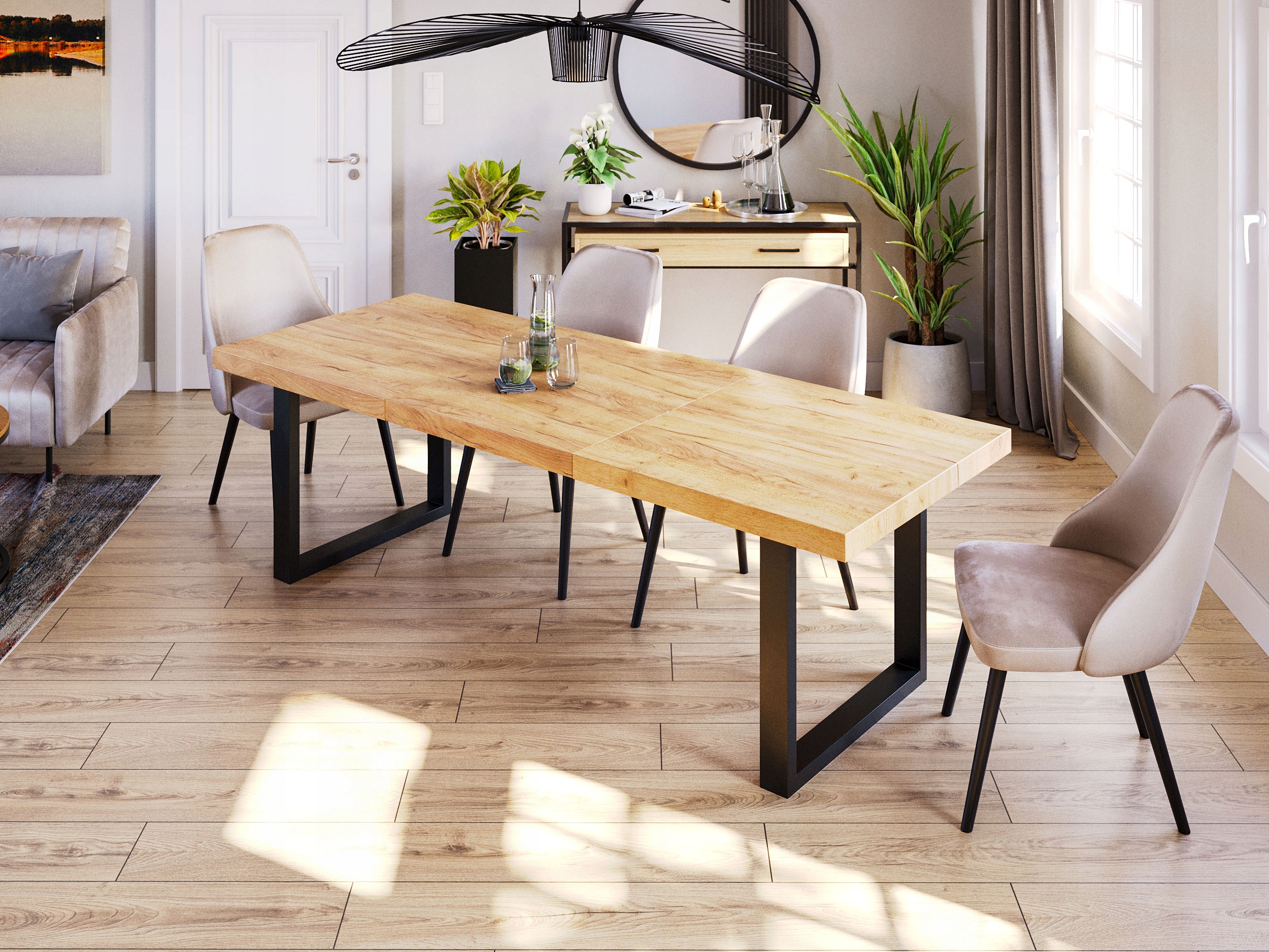 Stół rozkładany loftowy 180/280 METAL Szerokość mebla 180 cm