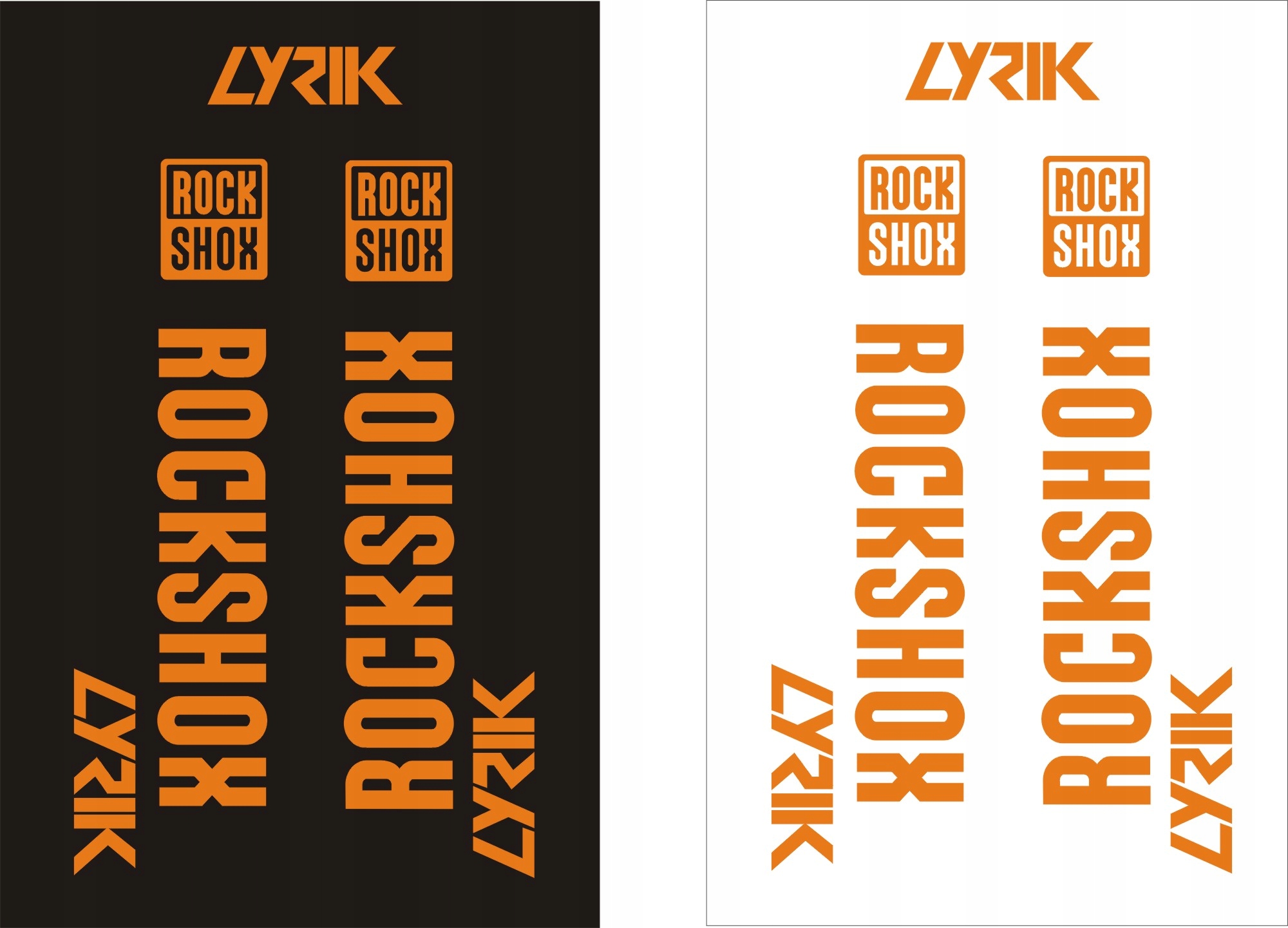 LYRIK ROCK SHOX pomarańczowe naklejki amortyzator Kolor dominujący pomarańcze i czerwienie
