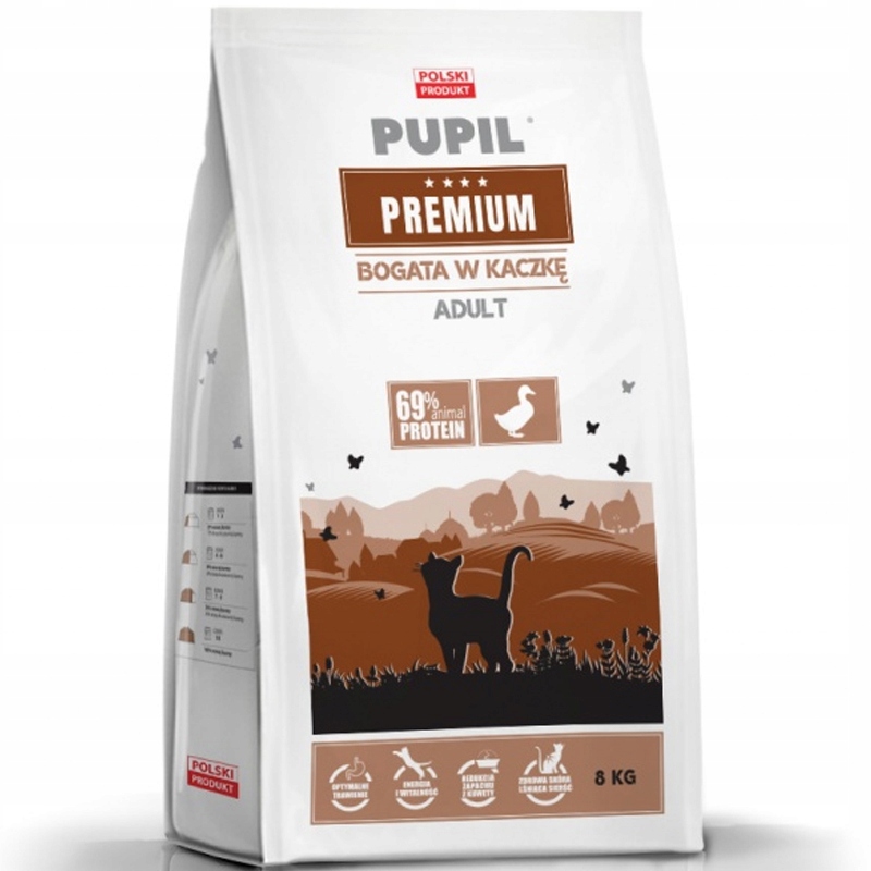 Levně Pupil Premium krmivo bohaté na kachnu pro kočky 8 kg