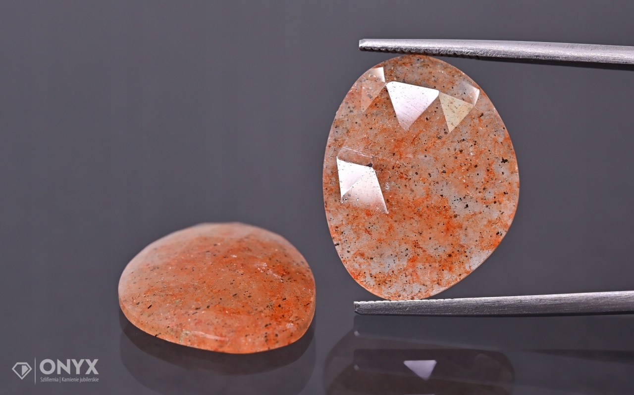 Jahodový křemen fazetovaná rozeta Para nepravidelná