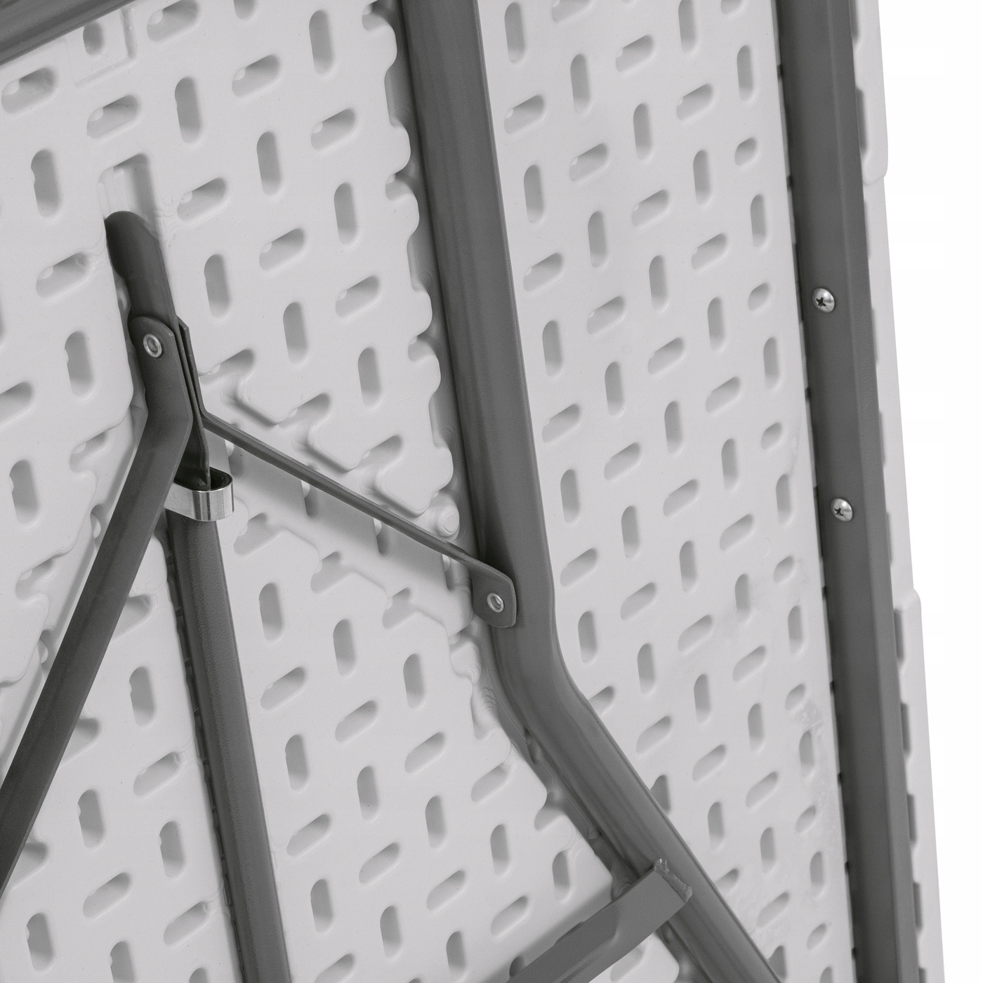 ROZKŁADANY STÓŁ OGRODOWY BIAŁY stół CATERINGOWY stolik TURYSTYCZNY składany Wysokość mebla 74 cm