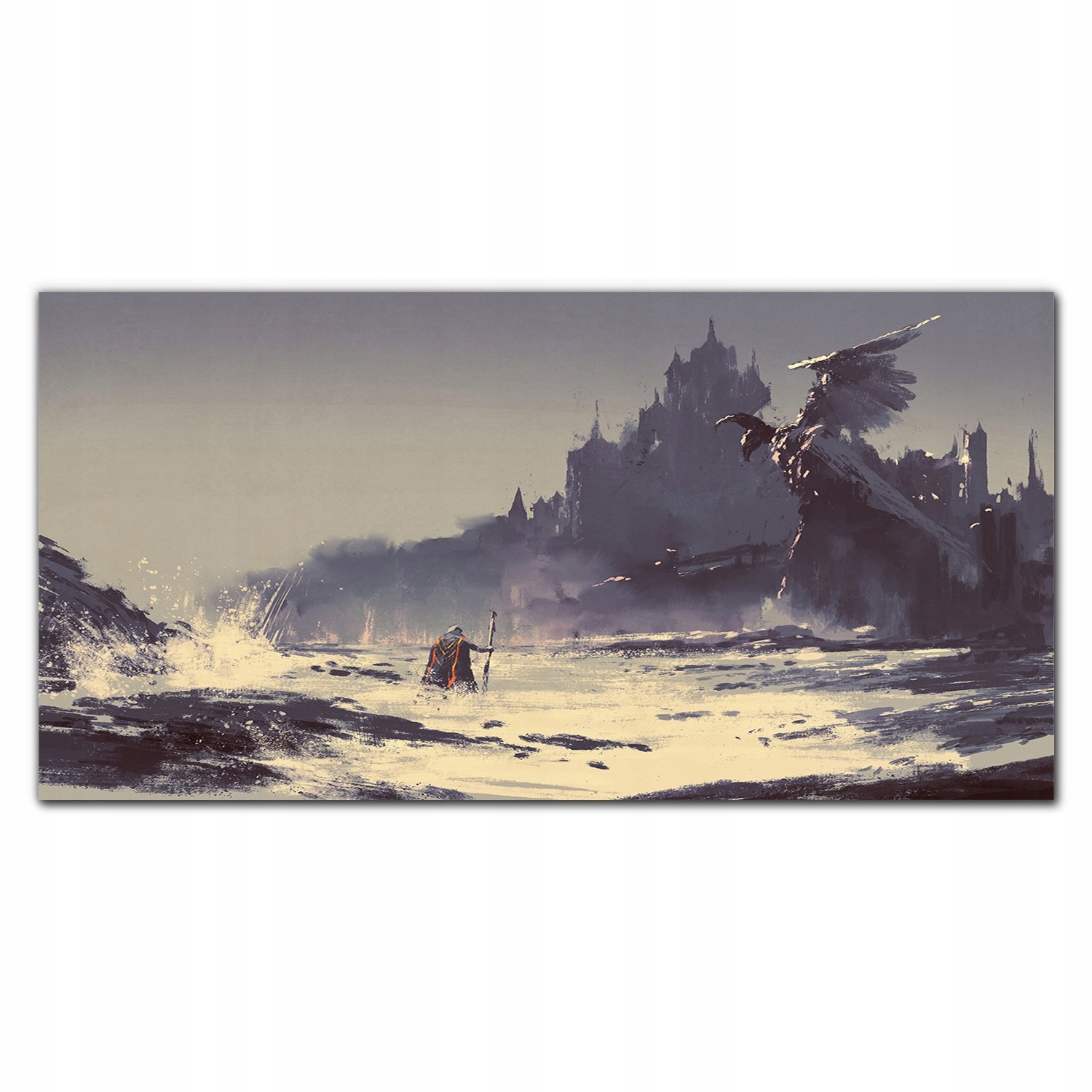 

Obraz na płótnie Fantasy rycerz zamek 140x70 cm