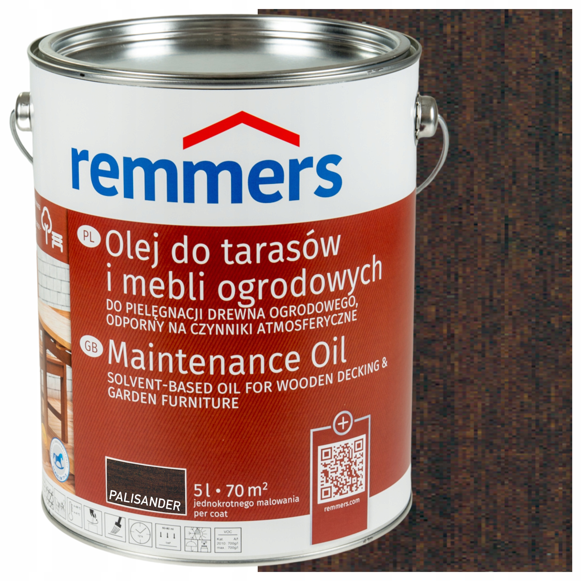 Olej do tarasów Remmers palisander 5L do deski tarasowej i mebli ogrodowych