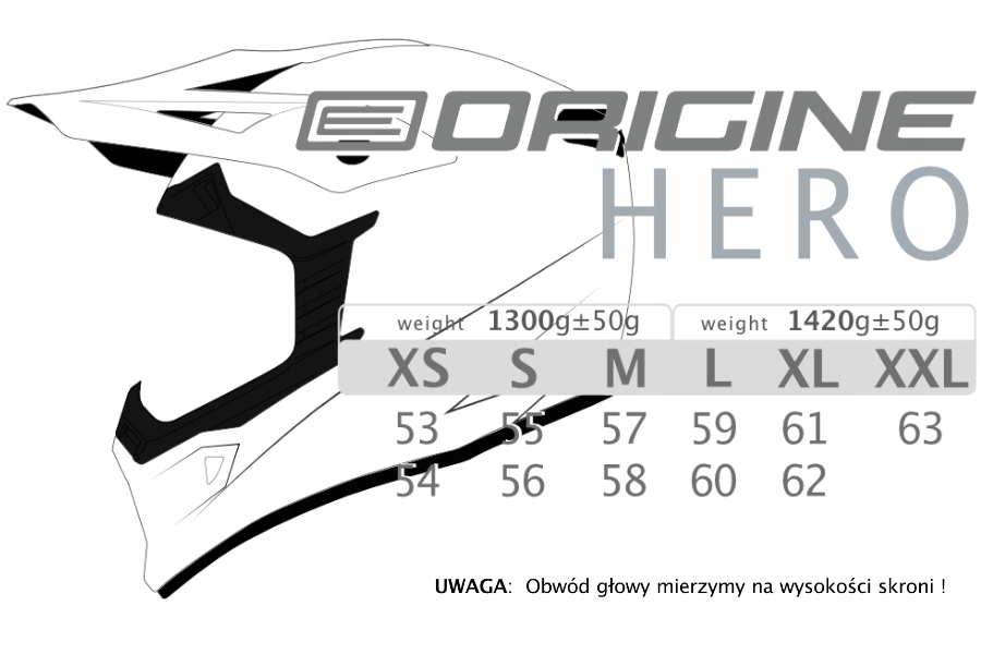 Kask CROSS ORIGINE HERO MX QUAD kominiarka s Rozmiar S