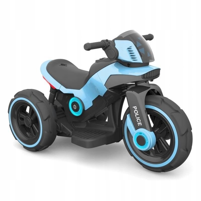 Baby Mix Motocykl na akumulator dla dzieci Police led MP3 blue 3+