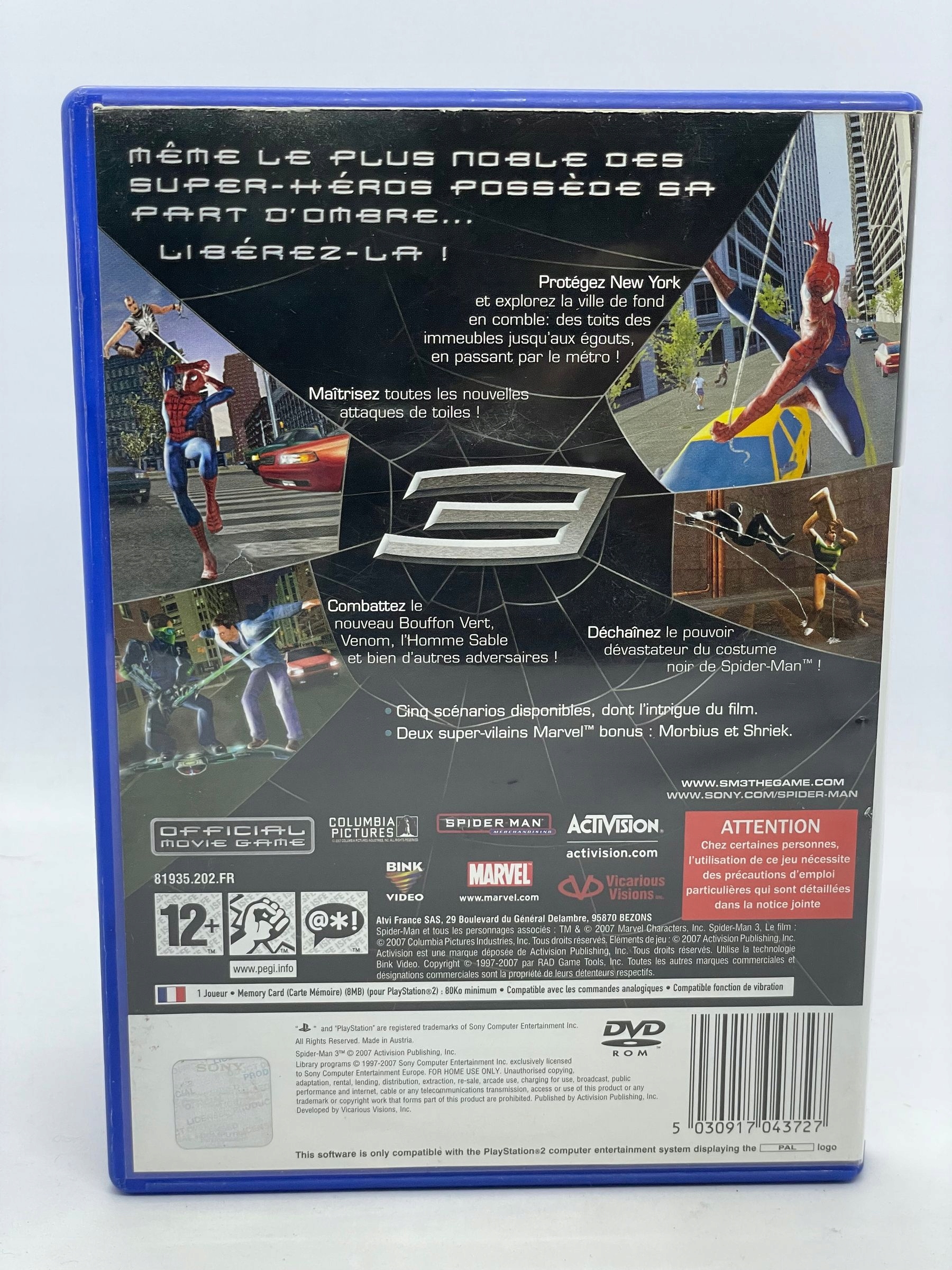 Gra Spider-Man 3 PS2 (FR) Tematyka gry akcji