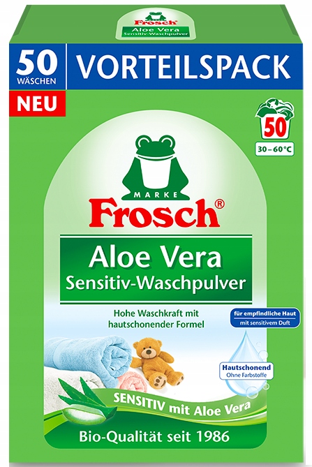 Levně Frosch Aloe Vera Sensitive prášek na praní 50p 3,3 kg