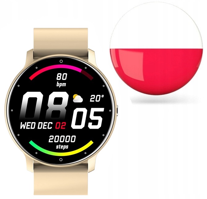 SMARTWATCH DAMSKI RUBICON MENU PL CIŚNIENIE SMS Lokalizator GPS nie